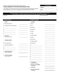 Form FIS0850 Financial Statement for Third Party Administrators (Tpas) - Michigan, Page 3