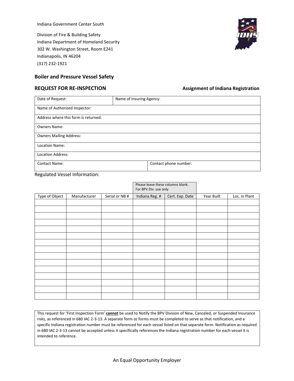 Request for Re-inspection - Indiana, Page 1