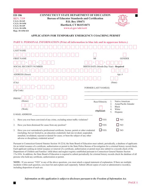 Form ED186  Printable Pdf