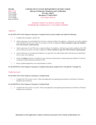 Form ED186 Application for Temporary Emergency Coaching Permit - Connecticut, Page 4