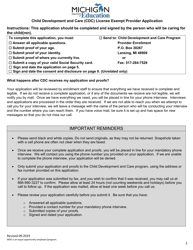 Child Development and Care (CDC) License Exempt Provider Application - Michigan, Page 2