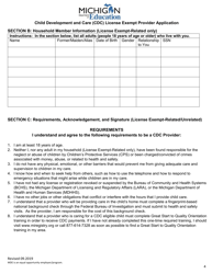 Child Development and Care (CDC) License Exempt Provider Application - Michigan, Page 4