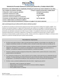 Solicitud De Proveedor Exento De Licencia Para Desarrollo Y Cuidado Infantil (CDC) - Michigan (Spanish), Page 2
