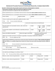 Solicitud De Proveedor Exento De Licencia Para Desarrollo Y Cuidado Infantil (CDC) - Michigan (Spanish), Page 3