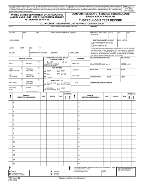 VS Form 6-22  Printable Pdf