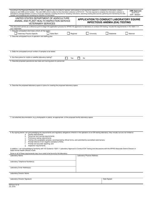 VS Form 10-16  Printable Pdf