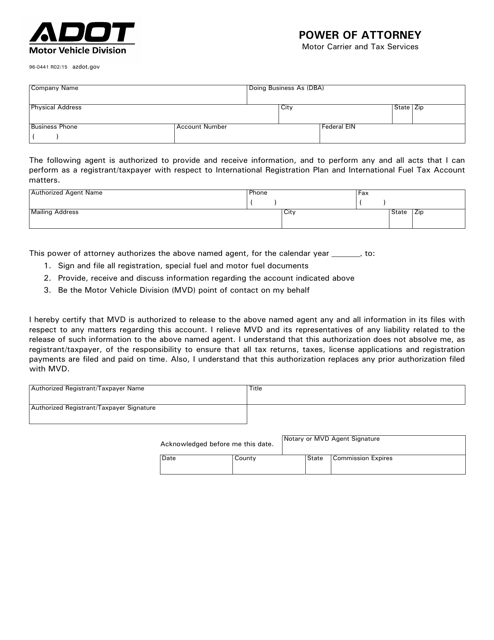 Form 96-0441  Printable Pdf