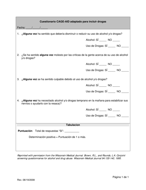 Cage Questionnaire Pdf Spanish Magdalene Lowery