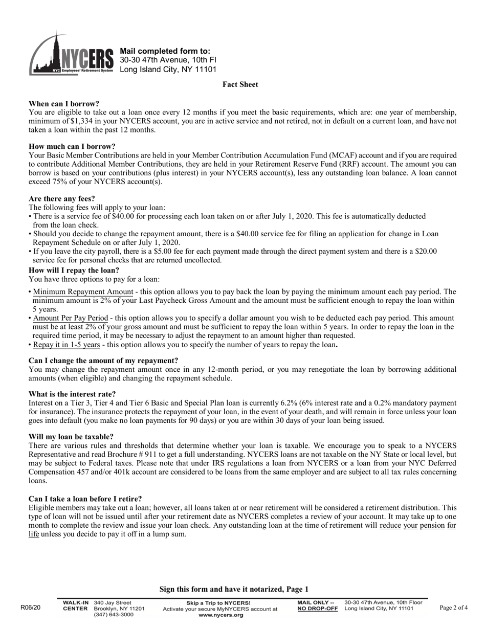 Form F302 Loan Application - Tier 3, Tier 4 and Tier 6 Basic and Special Plan Members - New York City, Page 2
