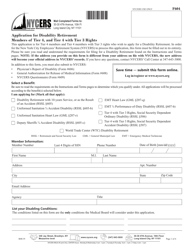 Document preview: Form F604 Application for Disability Retirement Members of Tier 4, and Tier 4 With Tier 3 Rights - New York City