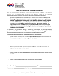 &quot;Ancillary/Supplementary Education Questionnaire&quot; - Colorado
