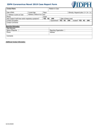 Idph Coronavirus Novel 2019 Case Report Form - Illinois, Page 3