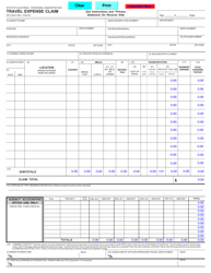 Document preview: Form STD.262A Travel Expense Claim - California