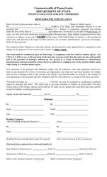 Document preview: Bond Form for Athlete Agent - Pennsylvania