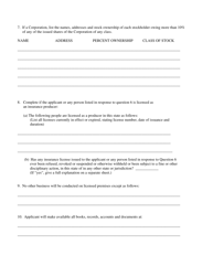 Premium Finance Company License Application - New Hampshire, Page 2