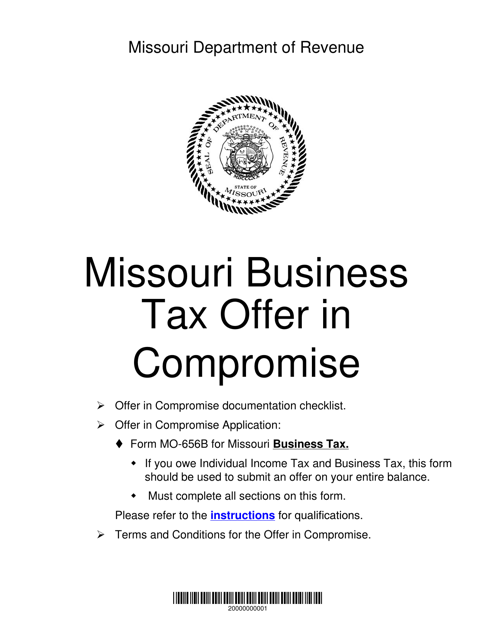 Form MO-656B Offer in Compromise Application for Individual and Business Tax - Missouri