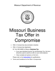 Form MO-656B Offer in Compromise Application for Individual and Business Tax - Missouri