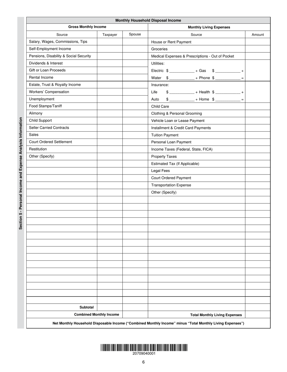 Form MO-656B Offer in Compromise Application for Individual and Business Tax - Missouri, Page 6