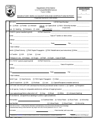 FWS Form 3-186a Migratory Bird Acquisition and Disposition Report