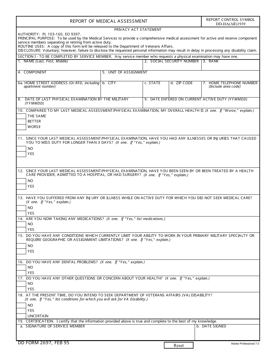 DD Form 2697 - Fill Out, Sign Online and Download Fillable PDF ...