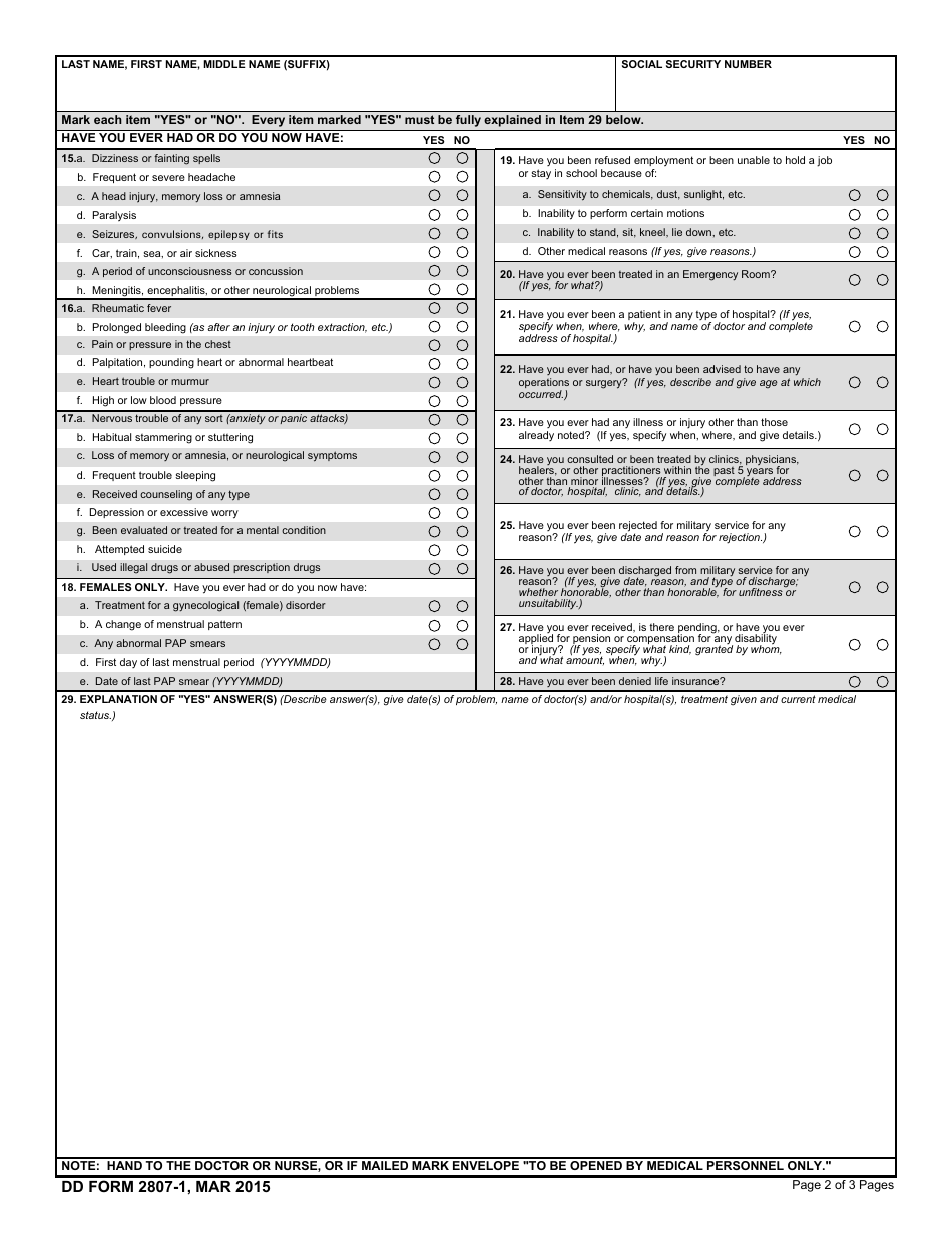 Dd Form 2807 1 Fill Out Sign Online And Download Fillable Pdf