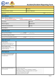 Document preview: Accident/Incident Reporting Form - Australia