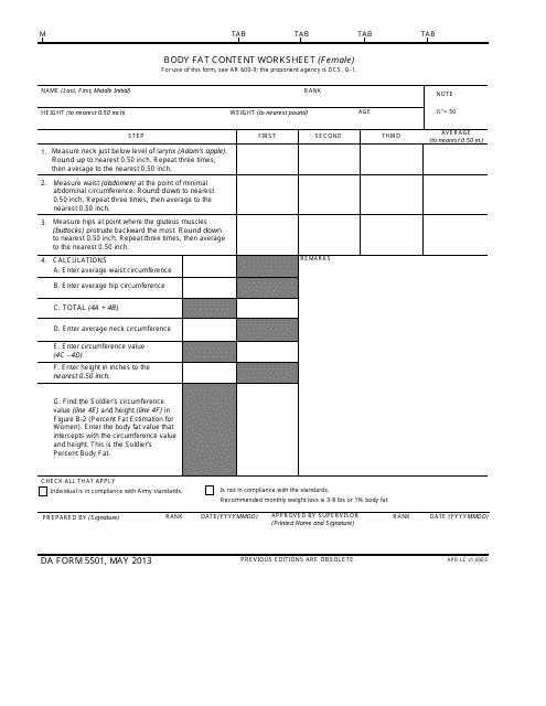 Da Form 5501 Fill Out Sign Online And Download Fillable Pdf