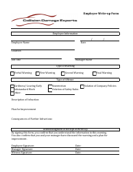 Document preview: Employee Write-Up Form - Collision Damage Experts