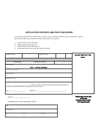 Document preview: Application for Dd214 (Military Discharge) - County of Los Angeles, California