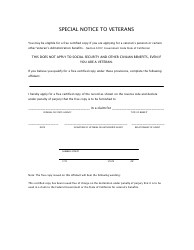 Application for Dd214 (Military Discharge) - County of Los Angeles, California, Page 2