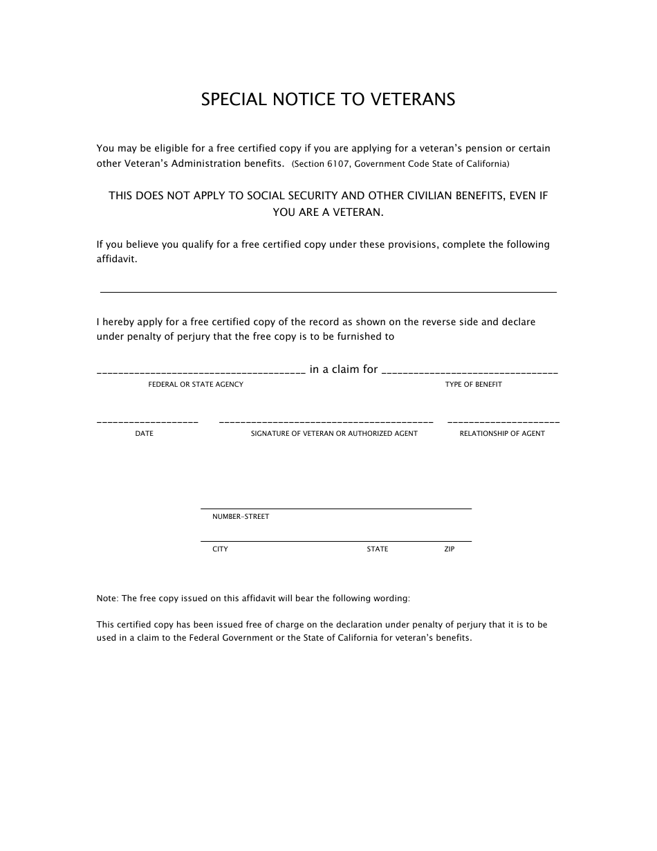 Application for Dd214 (Military Discharge) - County of Los Angeles, California, Page 2