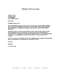 Document preview: Formal Employee Appreciation Letter Template - Lovetoknow