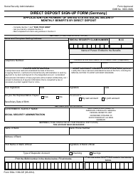 Form SSA-1199-GE Direct Deposit Sign-Up Form (Germany)