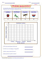 Document preview: Garden Creatures Bar Graph Worksheet With Answer Key