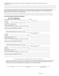 Application for Operator Certification Exams - Louisiana, Page 2
