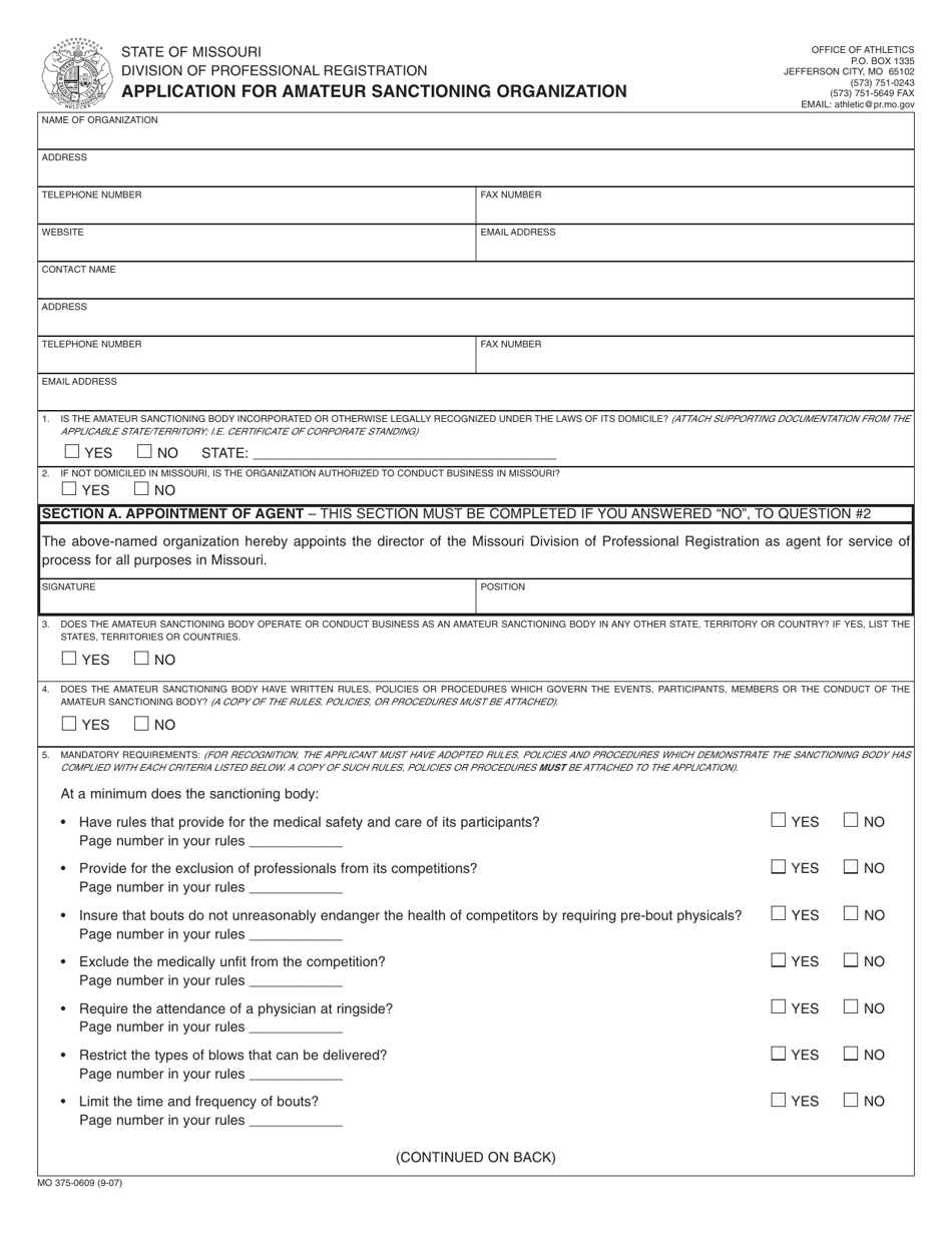 Form Mo375 0609 Fill Out Sign Online And Download Fillable Pdf Missouri Templateroller 7093