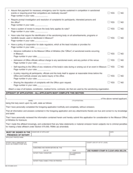 Form MO375-0609 Application for Amateur Sanctioning Organization - Missouri, Page 2