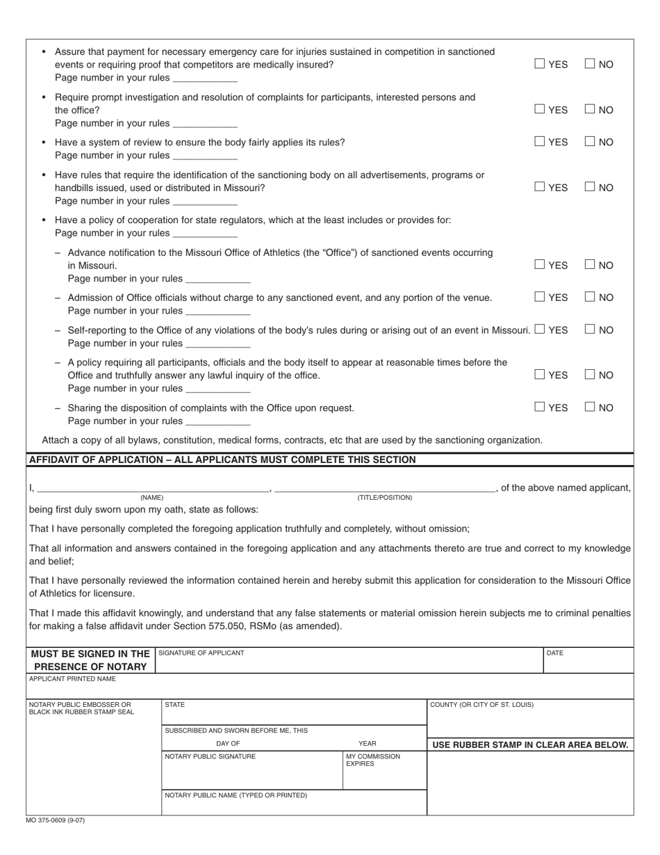 Form Mo375 0609 Fill Out Sign Online And Download Fillable Pdf Missouri Templateroller 9150