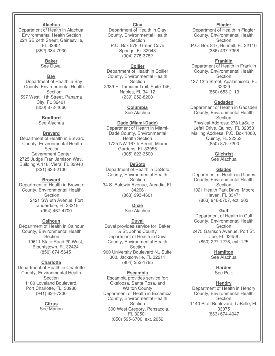 Form DH4120 Application for Body Piercing Salon License - Florida, Page 2