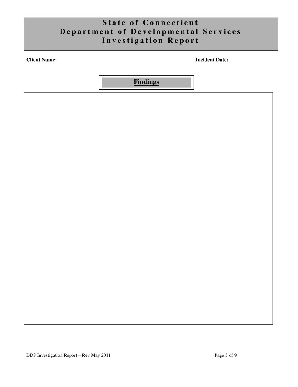 Investigation Report - Connecticut, Page 5