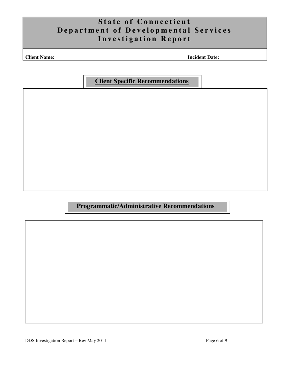 Investigation Report - Connecticut, Page 6