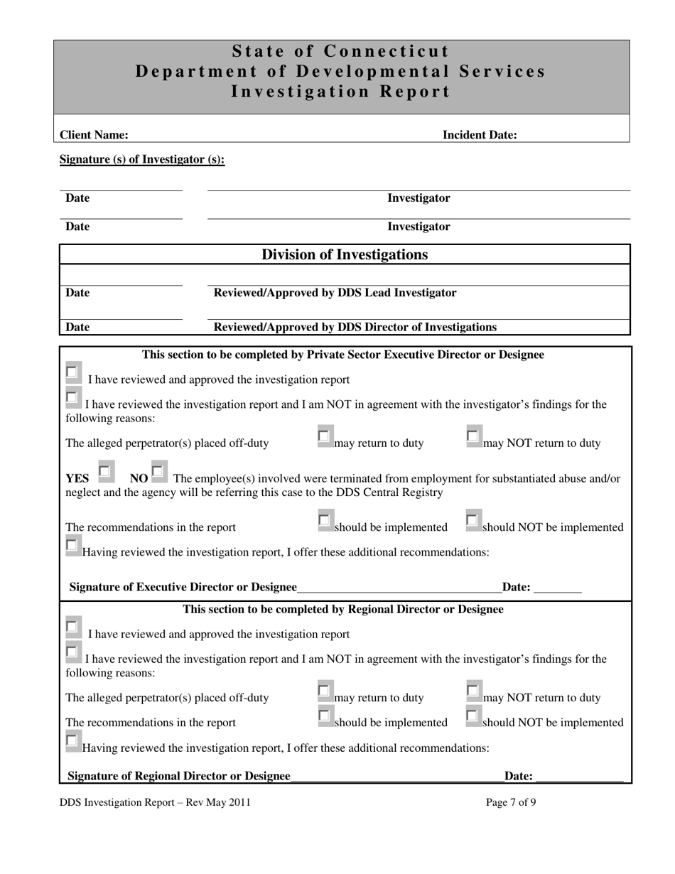 Investigation Report - Connecticut, Page 7