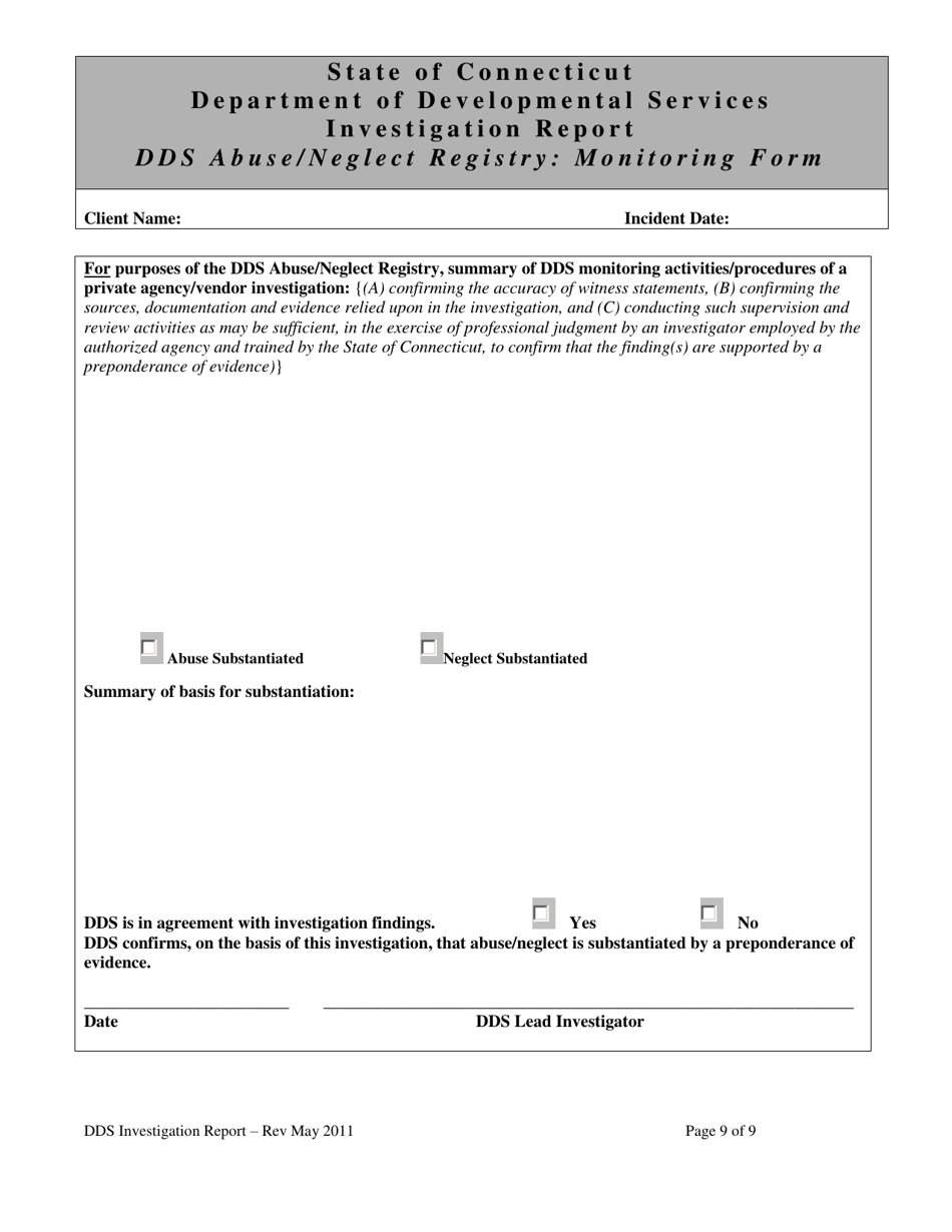 Investigation Report - Connecticut, Page 9