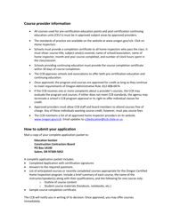 Home Inspector Education Provider Application - Oregon, Page 2