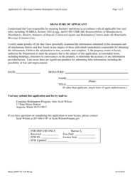 Application for a Maine Redemption Center License - Maine, Page 3