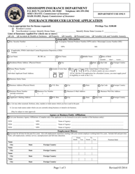 Insurance Producer License Application - Mississippi