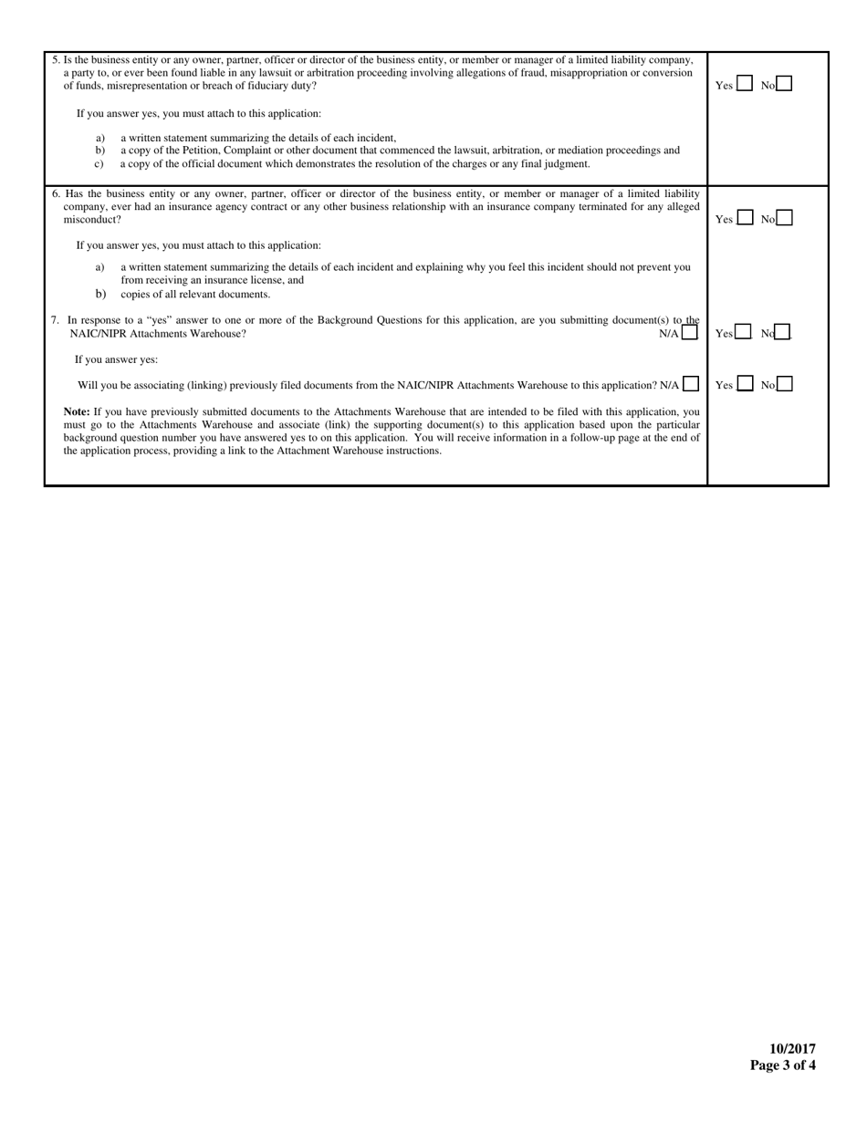 Limited Lines Insurance Producer Business Entity License Reinstatement - Mississippi, Page 3