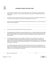 Document preview: Form DC-099A Informed Consent Release Form - Maryland