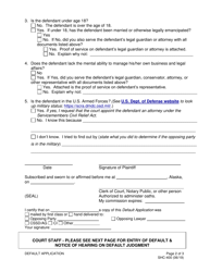 Form SHC-400 Default Application - Alaska, Page 2