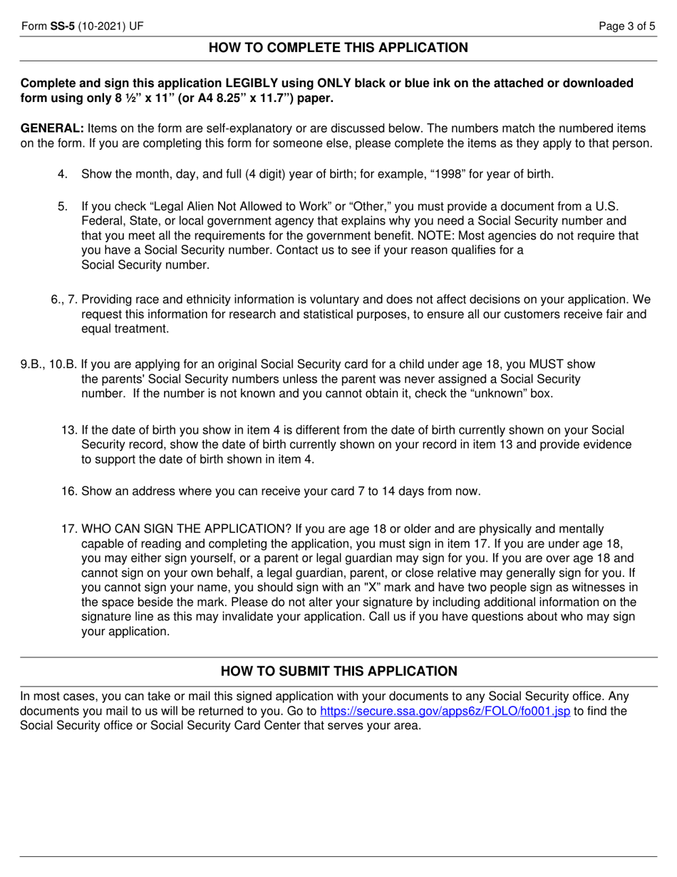 Form SS5 Download Fillable PDF or Fill Online Application for a Social